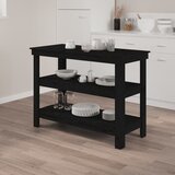 vidaXL Delovna miza črna 110,5x50x80 cm trdna borovina Cene
