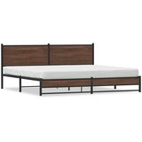  Metalni okvir kreveta bez madraca smeđa boja hrasta 200x200 cm | shoptok.hr