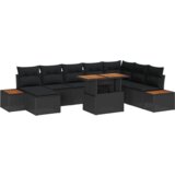 Set vrtnih jastučića u crnoj boji Poli ratan i akacije od 9 dijelova | shoptok.hr