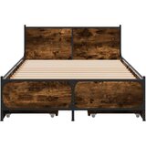 vidaXL Okvir kreveta s ladicama boja dimljenog hrasta 75x190 cm drveni | shoptok.hr