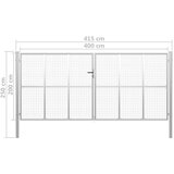  Vrata od pocinčanog čelika 415 x 250 cm srebrna | shoptok.hr
