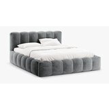 Micadoni Home Siva oblazinjena zakonska postelja s prostorom za shranjevanje z letvenim dnom 180x200 cm Lupine – | Shoptok.si