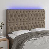 vidaXL LED posteljno vzglavje taupe 160x7x118/128 cm blago Cene