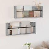  Polica za časopise s policom 2 pcs Siva Sonoma 80 x 12 x 30 cm | shoptok.hr
