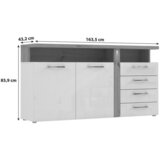 Hom`in komoda, bela, barve hrasta | Shoptok.si
