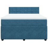 vidaXL krevet box spring s madracem plavi 160 x 200 cm baršunasti | shoptok.hr