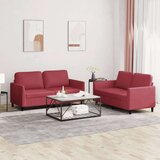  2-dijelni set sofa s jastucima boja vina od umjetne kože Cijene