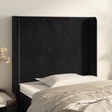  Uzglavlje s ušima crno 93x16x118/128 cm baršunasto | shoptok.hr