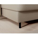 ELTAP Bež žametna raztegljiva/s prostorom za shranjevanje kotna sedežna garnitura (desni kot/v obliki črke "U") Berrto – | Shoptok.si