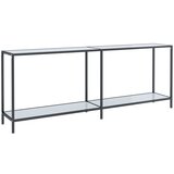 Maison Chic konzolna miza - miza ob steni bela 200x35x75,5 cm kaljeno steklo, (21786344) Cene