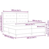 Box Spring krevet s madracem i LED svjetlom Taupe 200x200 cm Tkanina | shoptok.hr
