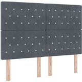 Box Spring Krevet s Madracem &amp LED Tamno Siva 160x200 cm Baršun | shoptok.hr