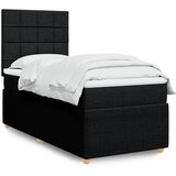 vidaXL Box spring postelja z vzmetnico črna 80x200 cm blago | Shoptok.si