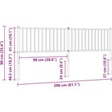  Metalno zamjensko uzglavlje crno 200 cm | shoptok.hr