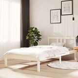  Posteljni okvir bel iz trdnega lesa 90x200 cm, (20645699) | Shoptok.si
