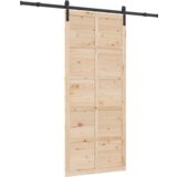 vidaXL Klizna vrata Smeđa 100 x 208 cm Masivna borovina | shoptok.hr