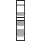 vidaXL Knjižna omara 4-nadstropna betonsko siva 80x30x140cm iverna pl. | Shoptok.si
