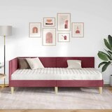  Kutni krevetni okvir s madracem 2 kom. Vinska crvena 100 x 200 cm | shoptok.hr
