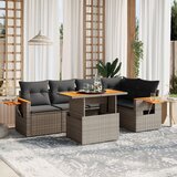 vidaXL 6-dijelni set vrtnih sofa od poliratana s jastucima sivi | shoptok.hr