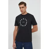 Armani_Exchange Bombažna kratka majica moški, črna barva