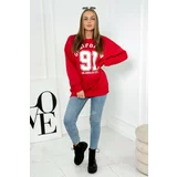 Kesi Red insulated sweatshirt with California print
