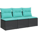  Vrtni kauč s jastukom Crna 165 x 62 x 69 cm Poli ratan | shoptok.hr
