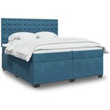 vidaXL Krevet s oprugama i madracem plavi 200x200 cm baršunasti | shoptok.hr