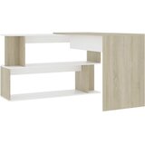  Kutni radni stol bijeli i boja hrasta 200 x 50 x 76 cm drveni | shoptok.hr