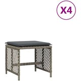  Vrtni stolci s jastucima 4 kom sivi 41x41x36 cm od poliratana | shoptok.hr