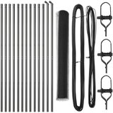 vidaXL set za ograde Set od 2 Siva Čelik obložen prahom 25 x 1 m | shoptok.hr