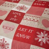 Catherine Lansfield Rdeča/bež podaljšana posteljnina za zakonsko posteljo 230x220 cm Let it Snow – | Shoptok.si