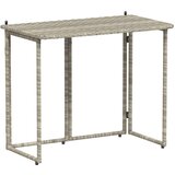 vidaXL Zložljiva vrtna miza svetlo siva 90x51x75 cm Poly Rattan | Shoptok.si