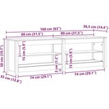  Klop za čevlje Voščeno rjava 160 x 36.5 x 50 cm Trdna borovina, (5000073255) | Shoptok.si