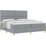  Postelja z vzmetnico z vzmetnico Svetlo siva 200 x 200 cm blago, (5000127917) | Shoptok.si