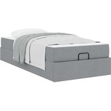  Konstrukcija postelje z vzmetnico Svetlo siva 90 x 190 cm blago | Shoptok.si