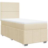  Krevet s oprugama i madracem krem 90 x 200 cm od tkanine | shoptok.hr