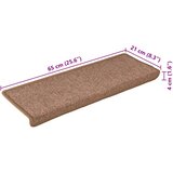  Prostirke za stepenice 30 kom 65x21x4 cm smeđe pravokutne rubove | Eponuda.com