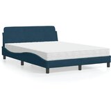  Krevet s madracem Dover plavi 140x200 cm baršunasti | shoptok.hr