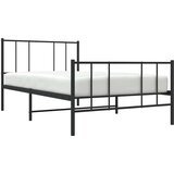  Metalni okvir kreveta uzglavlje i podnožje crni 90x190 cm | Eponuda.com