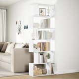 Pregrada regal za knjige 6 razina bijeli 70x24x193 cm drveni | Eponuda.com