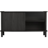 UMAGE Crna vitrina od punog hrasta s kliznim vratima 135x73,5x48 cm Italic – | shoptok.hr