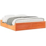vidaXL Posteljni okvir voščeno rjav 180x200 cm trdna borovina Cene