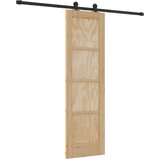  Klizna vrata Prirodna i crna 61 x 198,5 cm Masivna borovina | shoptok.hr