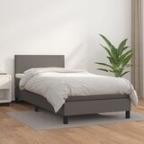 The Living Store Box spring postelja z vzmetnico siva 90x200 cm umetno usnje - Box Spring Postelja, (21519528) Cene