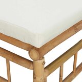  2-dijelna vrtna garnitura od bambusa s krem bijelim jastucima | shoptok.hr