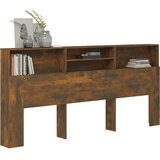  Uzglavlje s ormarićem boja dimljenog hrasta 220 x 19 x 103,5 cm | Eponuda.com