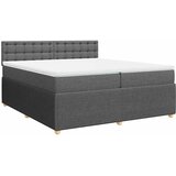  Krevet s oprugama i madracem tamnosivi 200 x 200 cm od tkanine | shoptok.hr