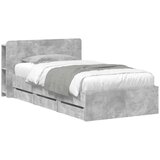  Okvir kreveta s pohranom s ladicama Betonska siva 80 x 200 cm | shoptok.hr
