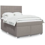 vidaXL Box spring postelja z vzmetnico taupe 160x200 cm blago Cene