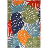 Lesnina XXXL PREPROGA ZA ZUNANJO UPORABO Floral 80/150 cm tkano modra, zelena | Shoptok.si